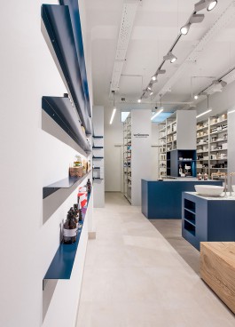 Innenarchitektur Shop Stahlblech gekantet Wandregale 